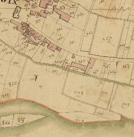 Extrait du plan cadastral napoléonien (parcelle C 958) (1811).