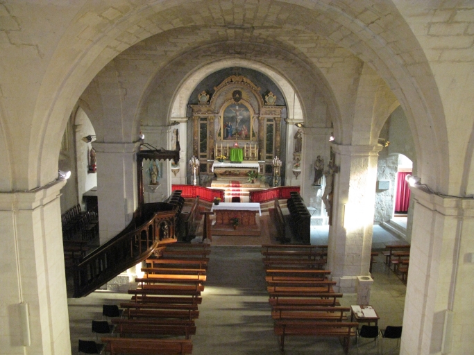 La nef vue depuis la tribune du clocher.