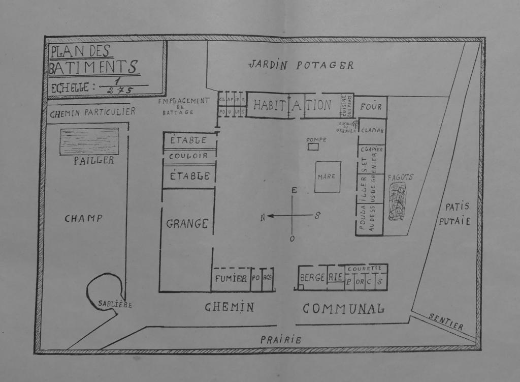 Plan du manoir et des bâtiments de Fontarabie (1924).