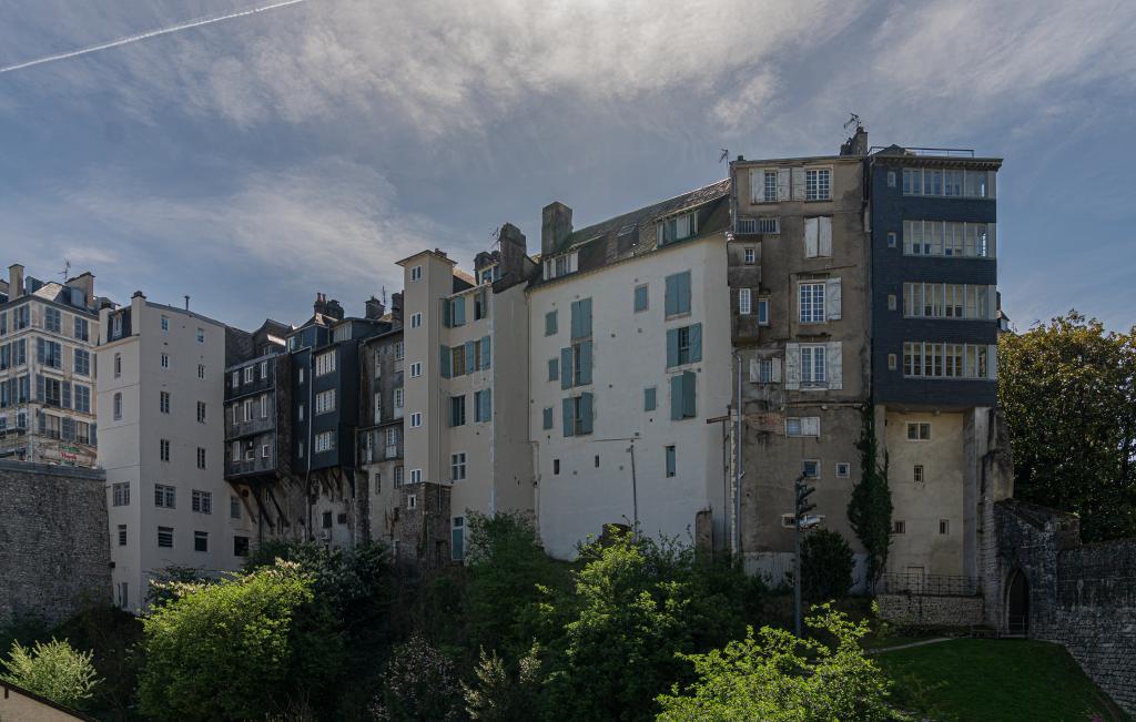 Paysage urbain, façades arrière des maisons rue du Château.