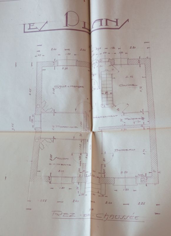 Plan du rez-de-chaussée, Pierre Gouron architecte, 1936.