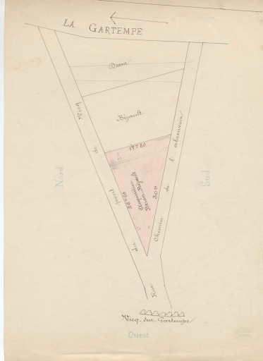 Plan d'acquisition des terrains en 1904. Collection particulière. Collecte par l'association VGCA.