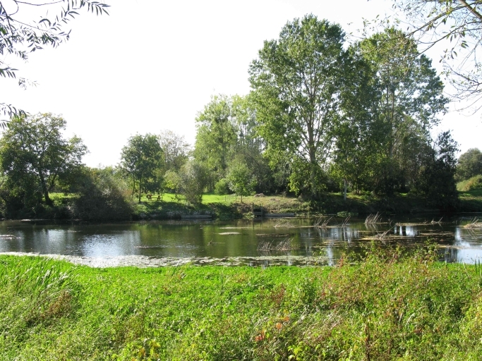 La Gartempe vue depuis la rive droite à l'emplacement de l'ancien bac.