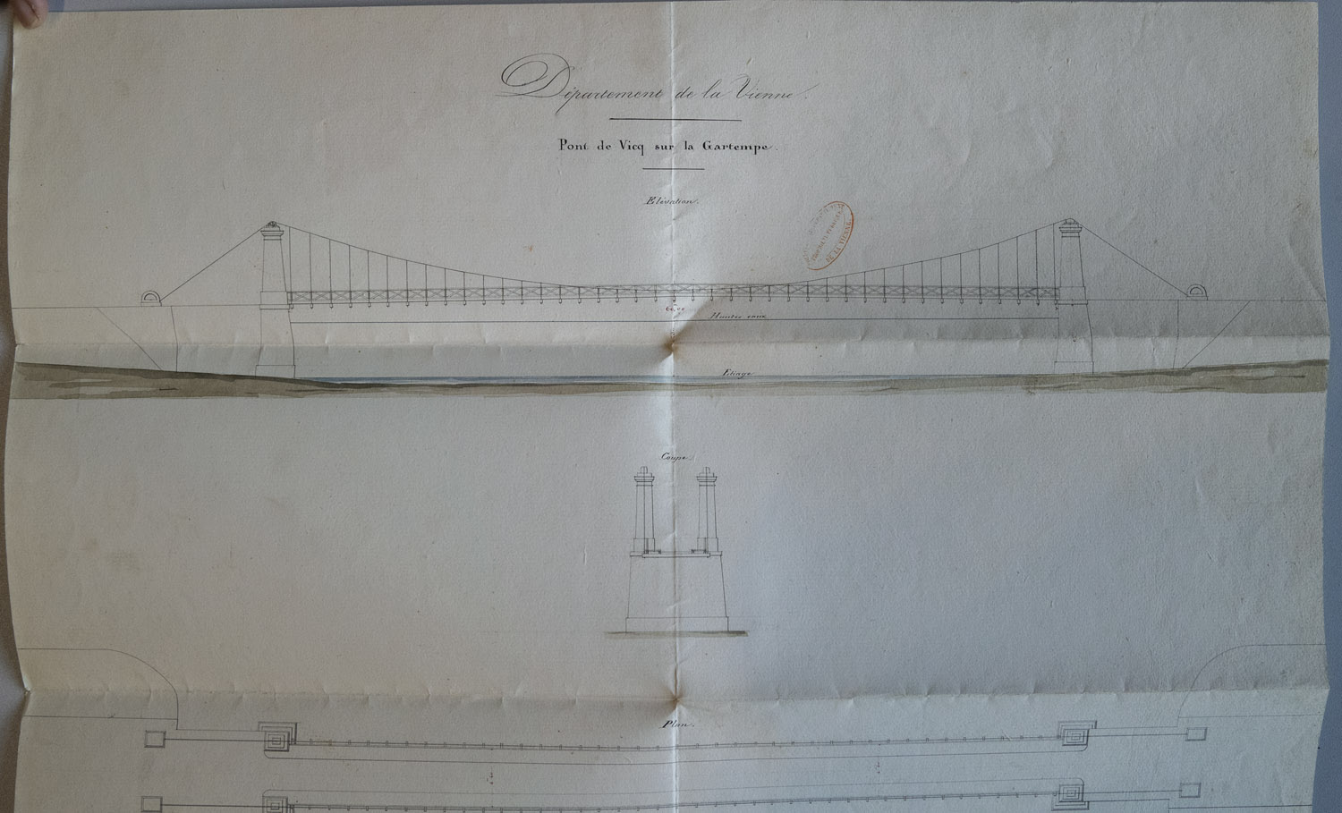 Pont de Vicq-sur-Gartempe, Escarraguel frères, 1837.