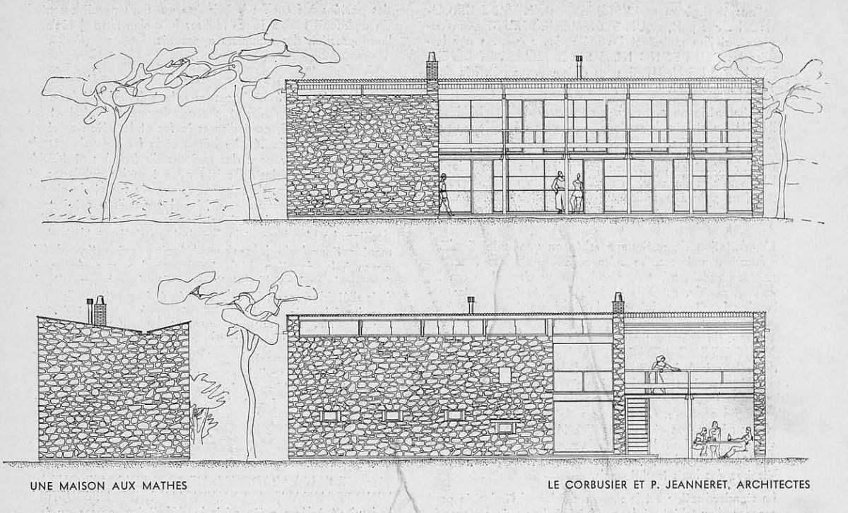 Elévations est, sud et ouest de la villa, extrait de la revue L'Architecture d'aujourd'hui, 1936.