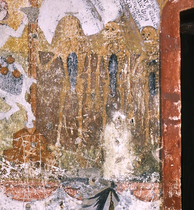 Les trois morts dans la chapelle de Boismoirand à Antigny.