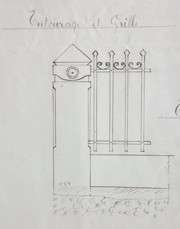 Entourage et grilles du monument aux morts, G. Robin entrepreneur, septembre 1920.