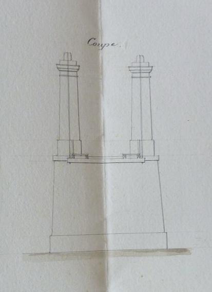 Pont de Vicq-sur-Gartempe, coupe, Escarraguel frères, 1837.