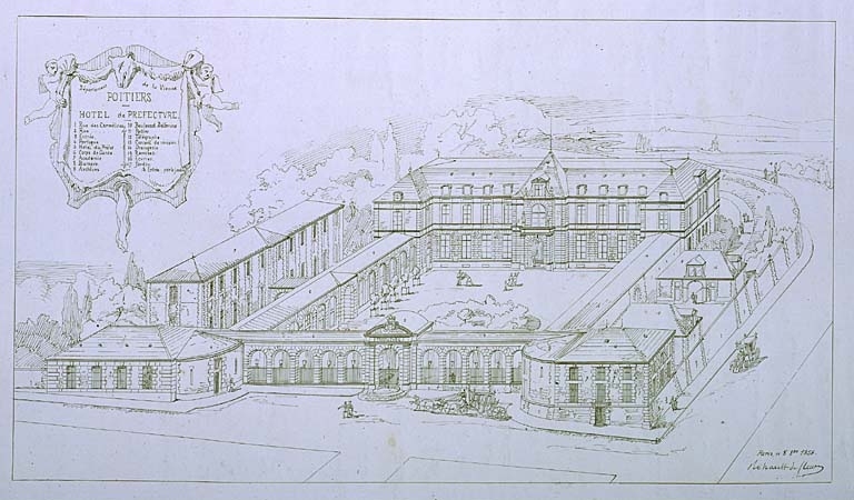 Vue cavalière, projet Rohault de Fleury, 1859.