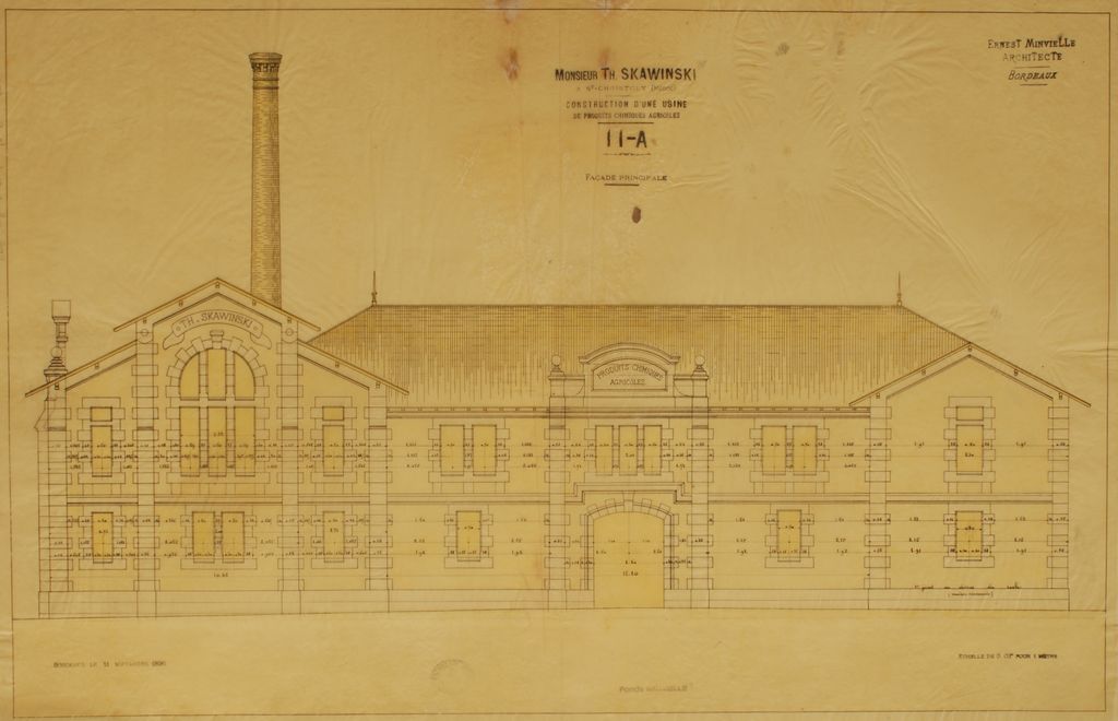 Monsieur Th. Skawinski. Construction d'une usine de produits chimiques agricoles. Façade principale.