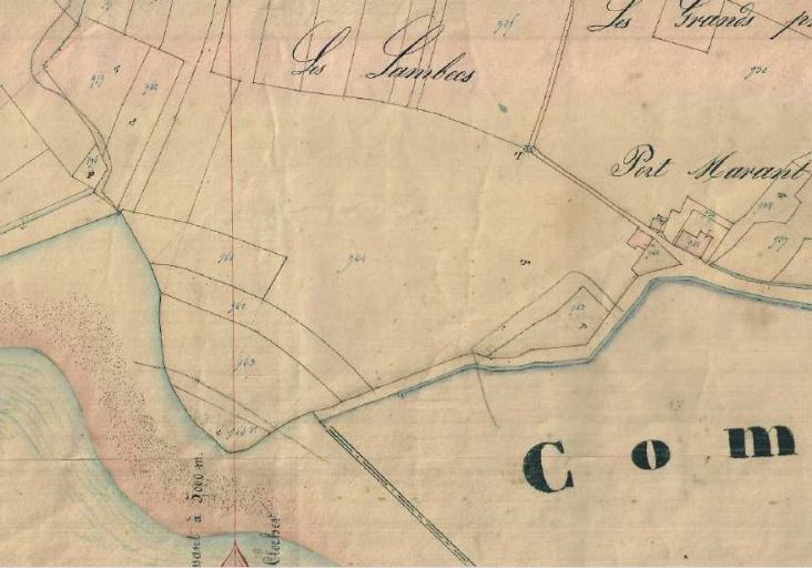 La pointe de Port Maran sur le plan cadastral de 1833.