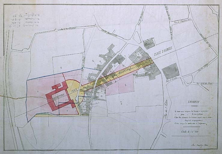 Projet de percement de la rue Impériale, actuelle rue Victor-Hugo.