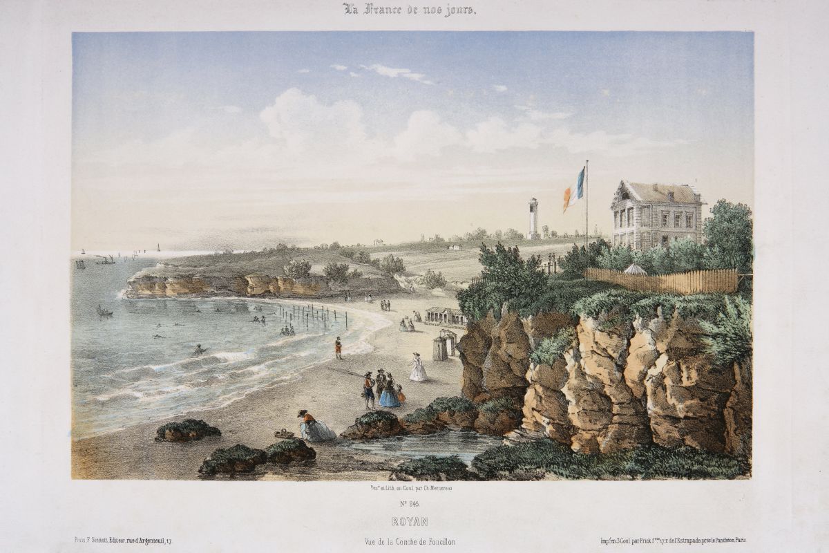 La conche de Foncillon vers 1860, lithographie par Ch. Mercereau.