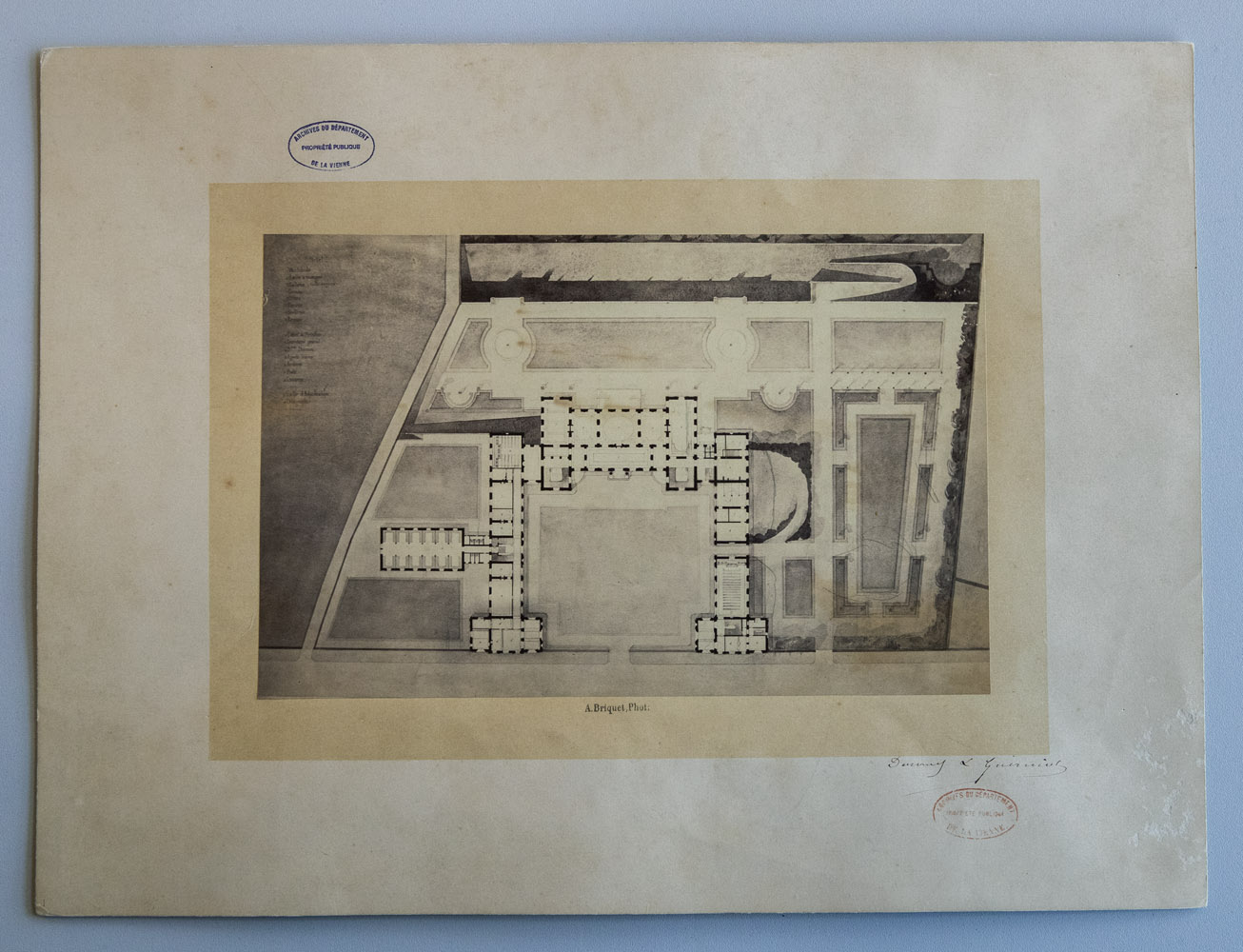 Plan du rez-de-chaussée, projet réalisé, 1864.